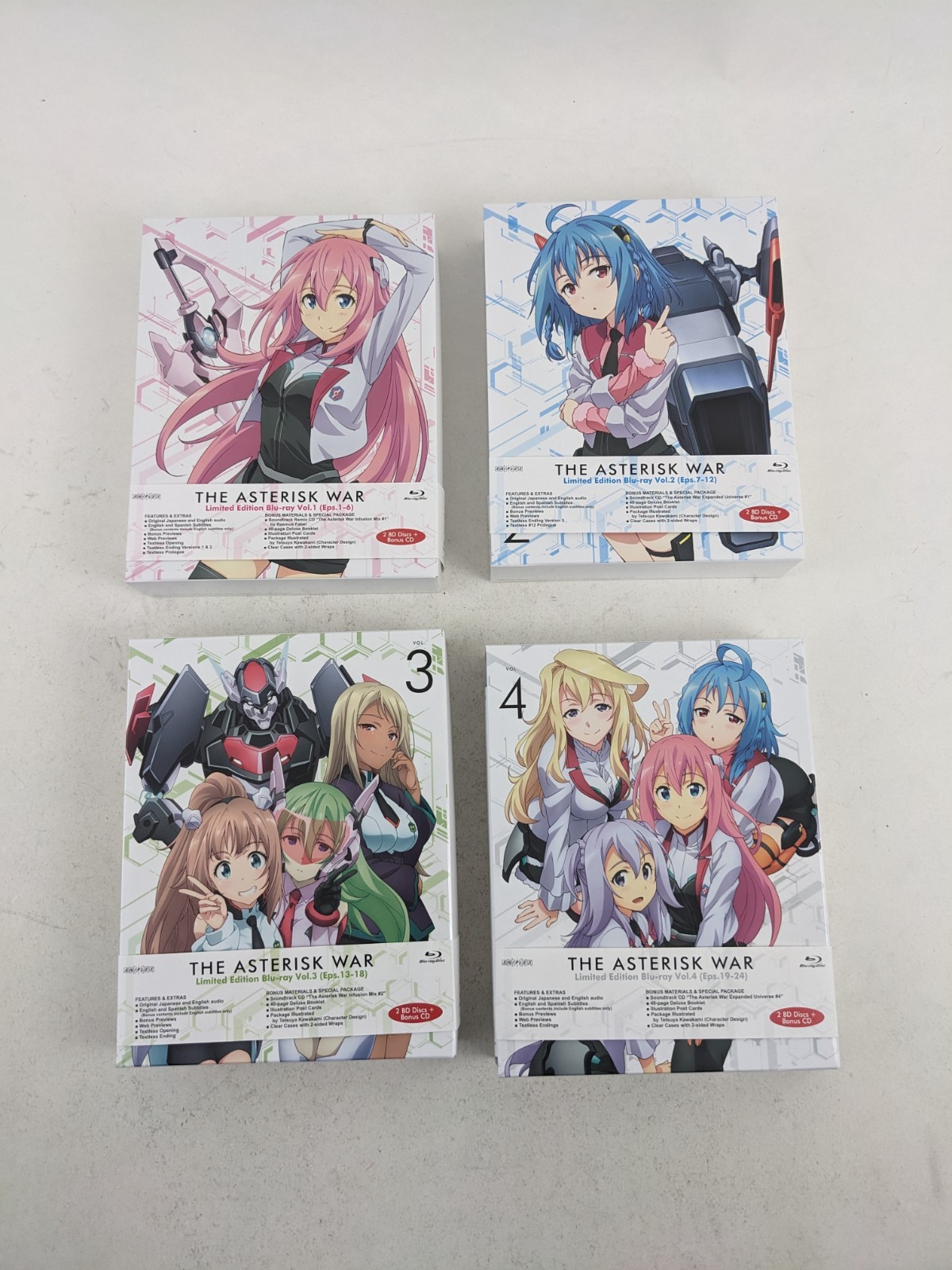The Asterisk War Volume 1-4 Limited Edition (Blu-ray, Aniplex of America)