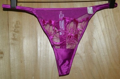 Etam Size Small US Pink Fuchsia Amaryllis No 9 Thong Panties Underwear Women's