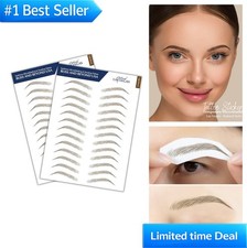 Eyebrow Tattoo Stickers Waterproof 24 Pairs Light Brown Natural Looking for