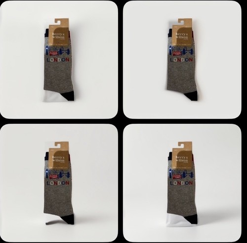 * 2 PAIRS * EVERYDAY / DRESS / OFFICE SOCKS UNION JACK / LONDON DESIGN * - Picture 7 of 7