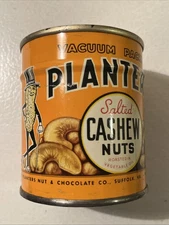 Vintage 1956 Planters Salted Cashew Nuts Unopened Key Wind NOS Golden Jubilee