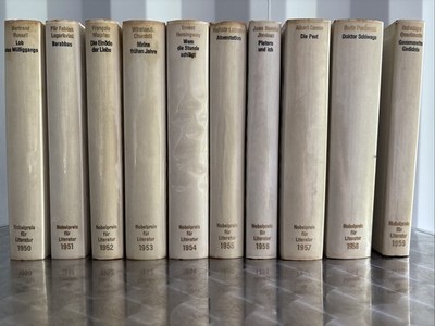 Nobelpreis für Literatur 1950 - 1959 Russel Churchill Hemingway Camus Laxness