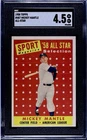 MICKEY MANTLE~ 1958 Topps All-Star #487🔥HOF🔥SGC 4.5 - This was a PSA 6.5