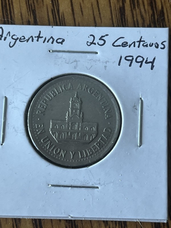1994 Argentina 25 Centavos Coin - Nice Addition To World Coin Collection