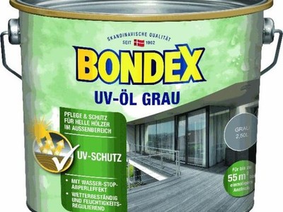 Bondex Holz Öl UV 2,5 l, grau Holzöl Holzpflege Holzschutz
