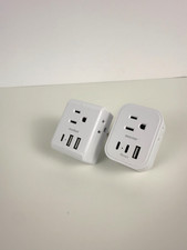 Lot of 2 EU Travel Plug Adapters USB-C USB-A One Beat Beshon White