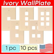 Keystone Wall Plate Single-Gang Keystone Jack Wallplate Snap-In Compatible Ivory