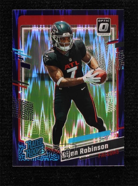 2023 Panini Donruss Optic Rated Rookie Purple Shock Prizm Bijan Robinson #206