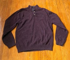 Dockers Men  s XL 100 Cotton Knit Pullover Sweater Mock Neck Burgundy