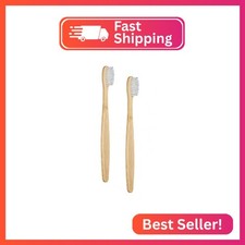 SEVENHEAD 2 PCS Bamboo Toothbrushes for Adults - Soft Bristles, Natural Biodegra