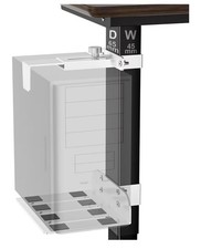 Under Desk PC Mount - No Drilling 40lb Capacity, 65mm White Open Box