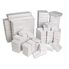 Swirl White Cotton Fill Jewelry Gift Boxes Cardboard Supplies Display Packaging