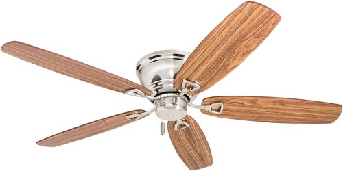 Classic 52 Inch Pull Chain Ceiling Fan with Reversible Blades - Brushed Nickel - Picture 10 of 12