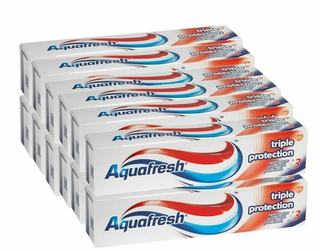 12 x Aquafresh Triple Protection Fluoride Toothpaste Healthy, Strong Teeth 100ml