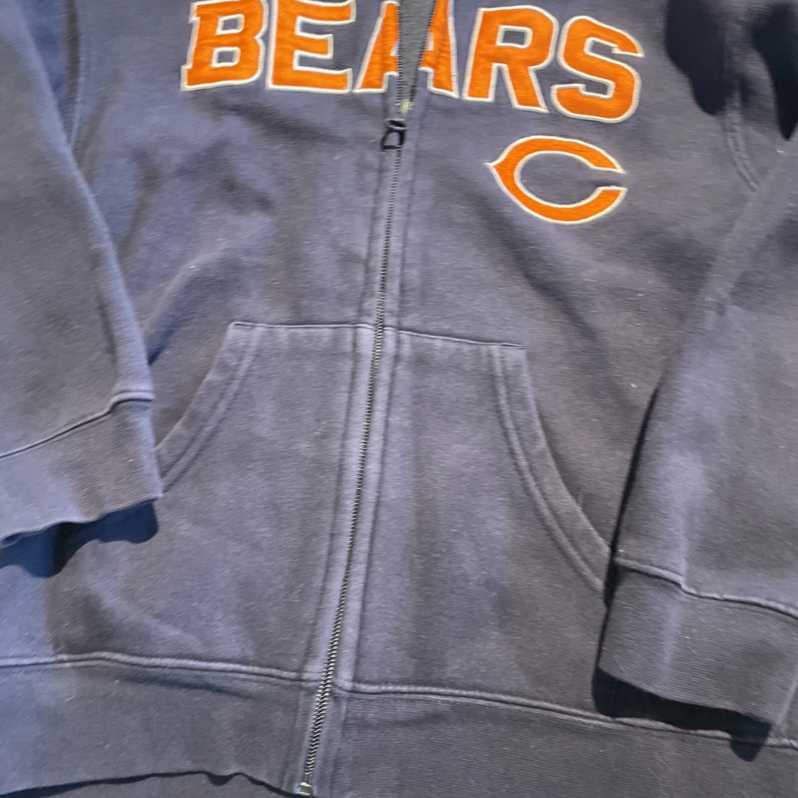VETEMENTS Felpa con cappuccio con cerniera intera Chicago Bears taglia 7. Felpa con cappuccio calcio NFL