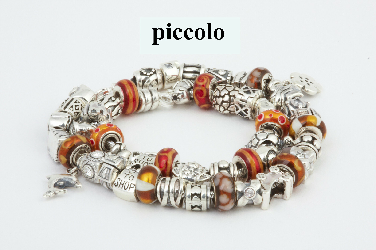 Piccolo Armband für Charm Beads 21 cm lang Silber APAS eBay