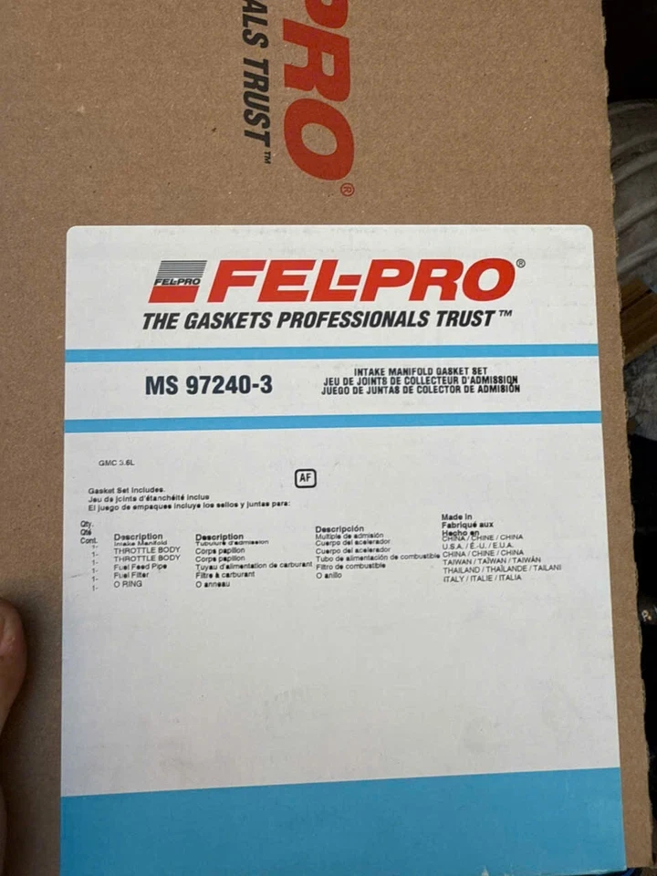 MS 97240-3 Felpro Intake Manifold Gaskets Set Lower for Chevy Chevrolet Traverse - Image 2 of 2
