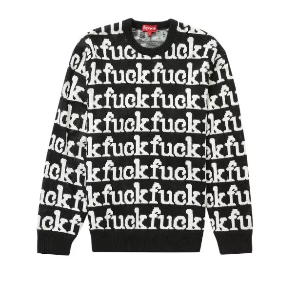 Supreme | F U C K Sweater | Black and White | Large | New