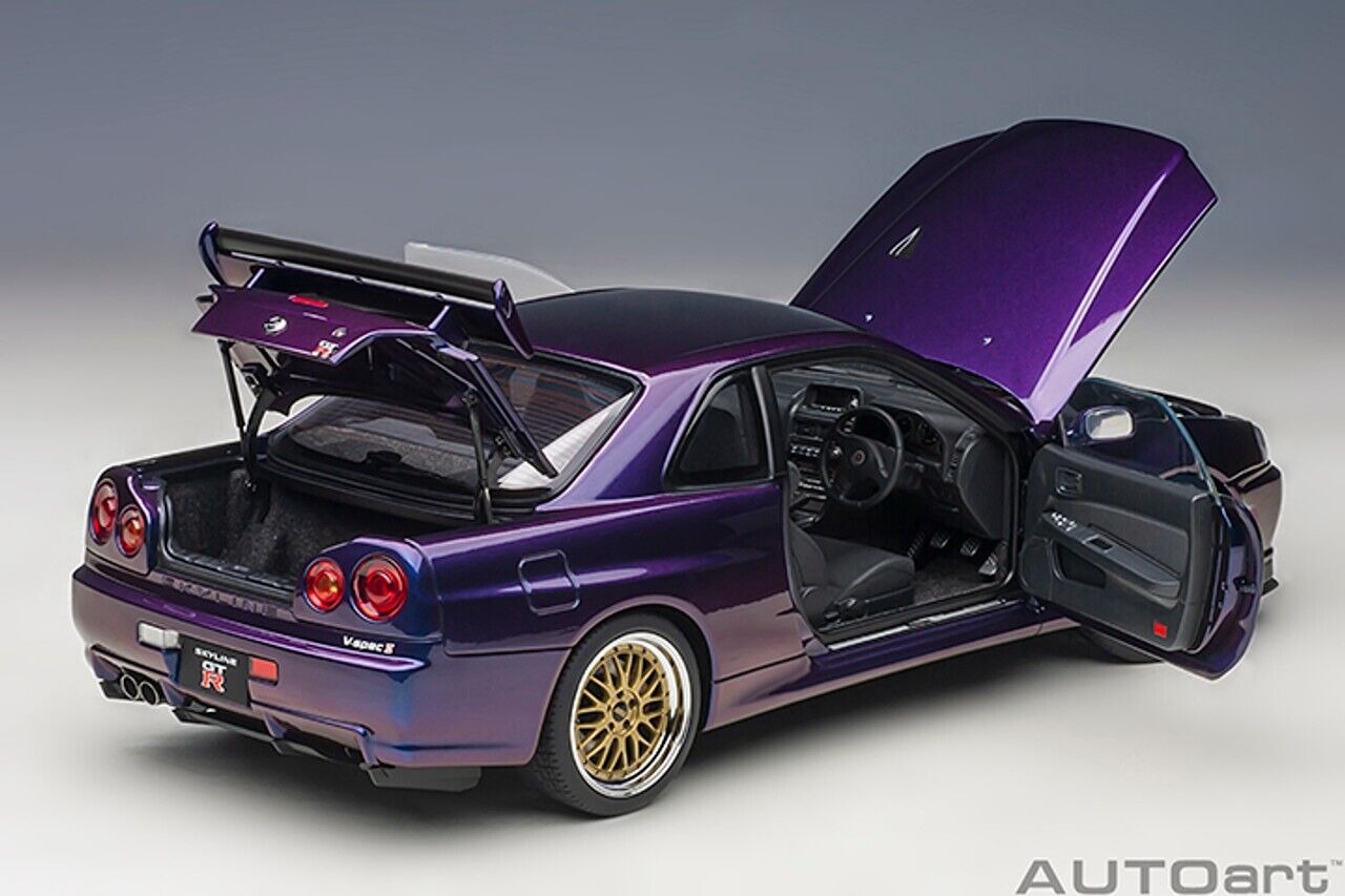 1/18 Nissan Skyline GT-R (R34) V-Spec II NUR W/ BBS Wheels 2002 by AUTOart  77403