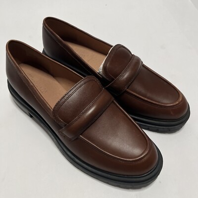 Madewell Womens Bradley Lugsole Loafer in Brown Leather Size
