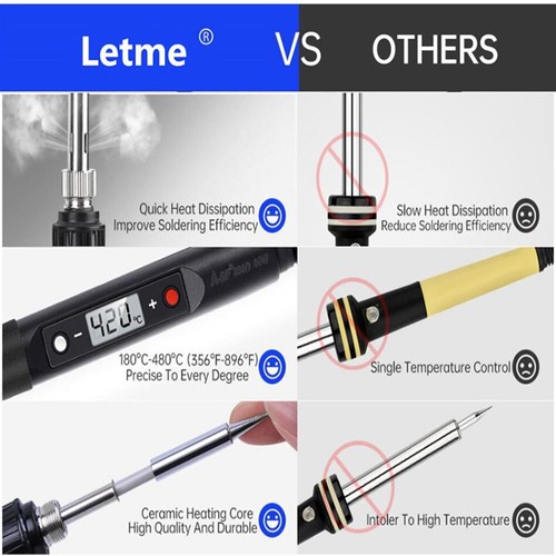 Digital display adjustable temperature electric soldering iron tool kit multimet - Picture 8 of 14
