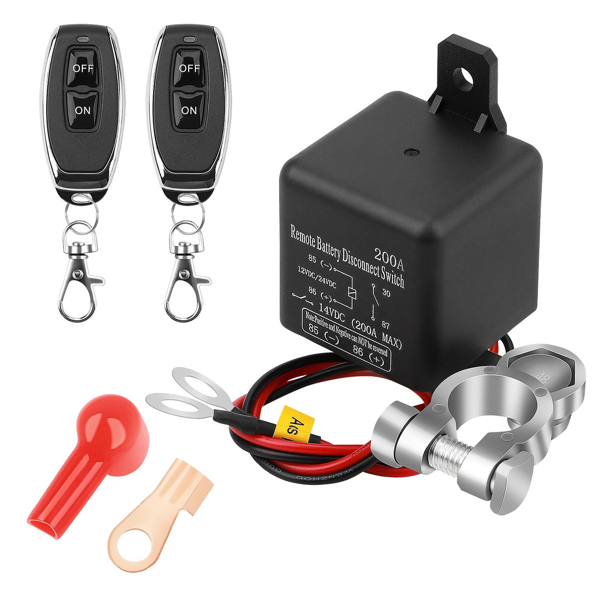 Gmefu Remote Battery Disconnect Switch With Feedback - 12V 250A Car Kill Switch For Anti-Theft & Battery Saving