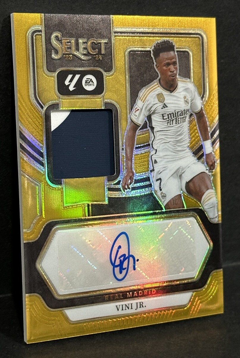 2023-24 Panini Select La Liga Real Madrid Vini Jr. Patch Auto Gold