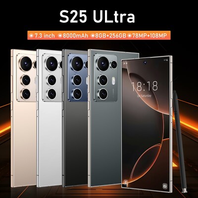 New S25 Ultra Factory Unlocked 6.8" 8000mAh Smartphone 4G Android 14