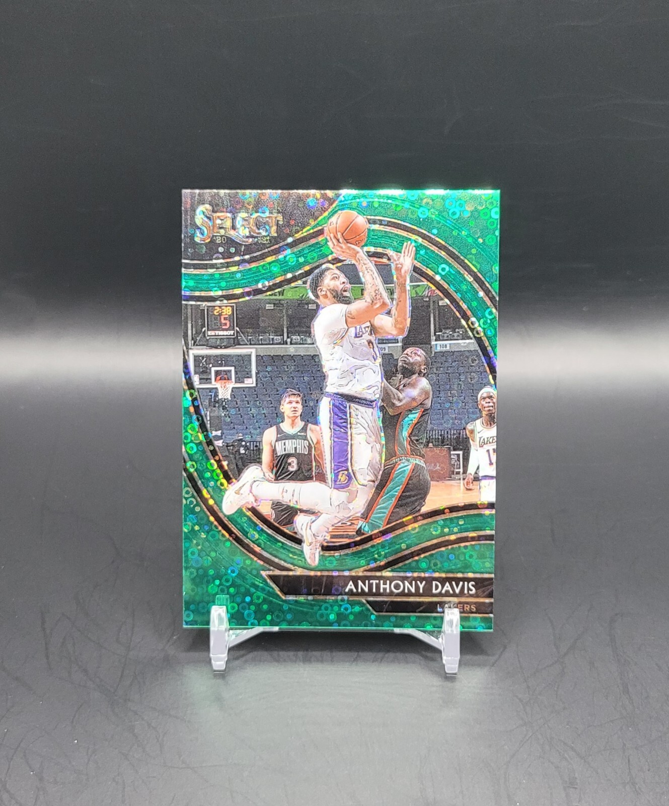 2020-21 Panini Select Anthony Davis Courtside Green Disco Lakers SSP /5