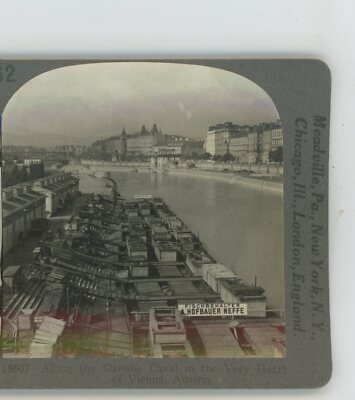 Along Danube Canal Heart of Vienna Austria Keystone Stereoview
