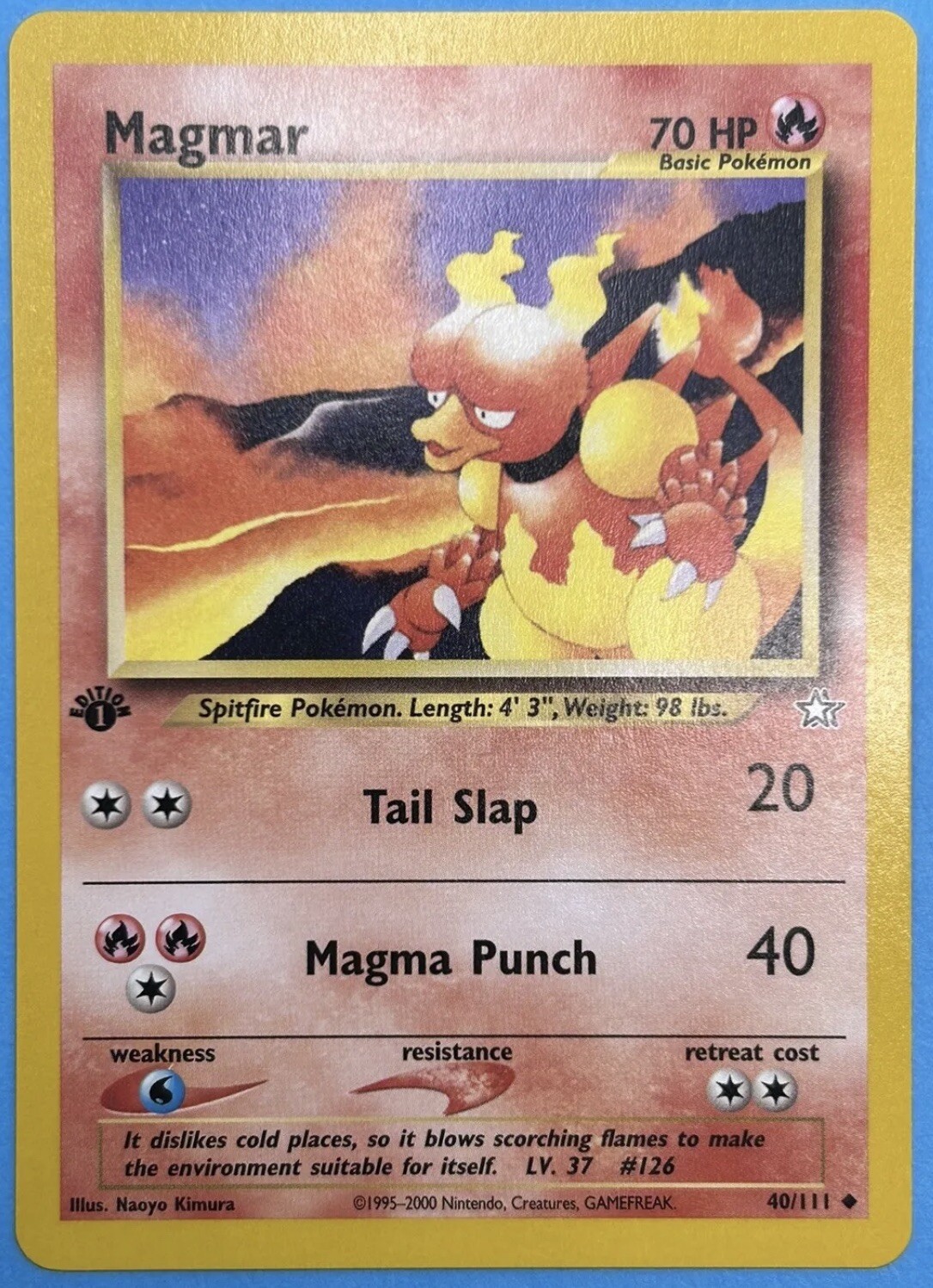 MAGMAR Pokemon Card - WOTC - 1st Edition - Neo Genesis - 40/111 - NM