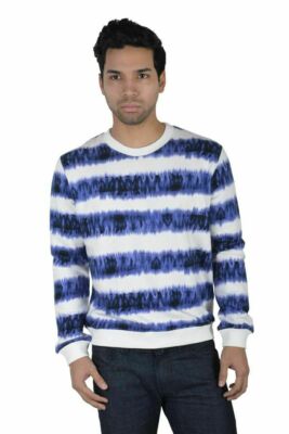 MSGM Men's Striped Crewneck Sweatshirt US S IT 48