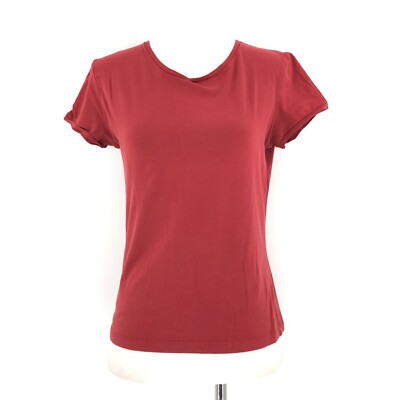 MNG Mango Womens Shirt Medium Red Short Sleeve Pullover Top