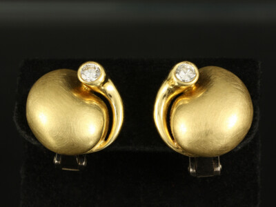 Schöne Brillant Ohrstecker ca. 0,34ct   12,9g 750/- Gelbgold