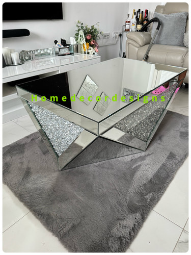 Stunning crushed crystal glitz coffee table, diamond crush sparkle coffee table - Picture 2 of 4