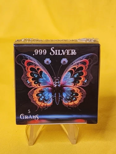 5 Grams .999 Fine Silver Butterfly Bar ~ NEW IN SEALED BOX