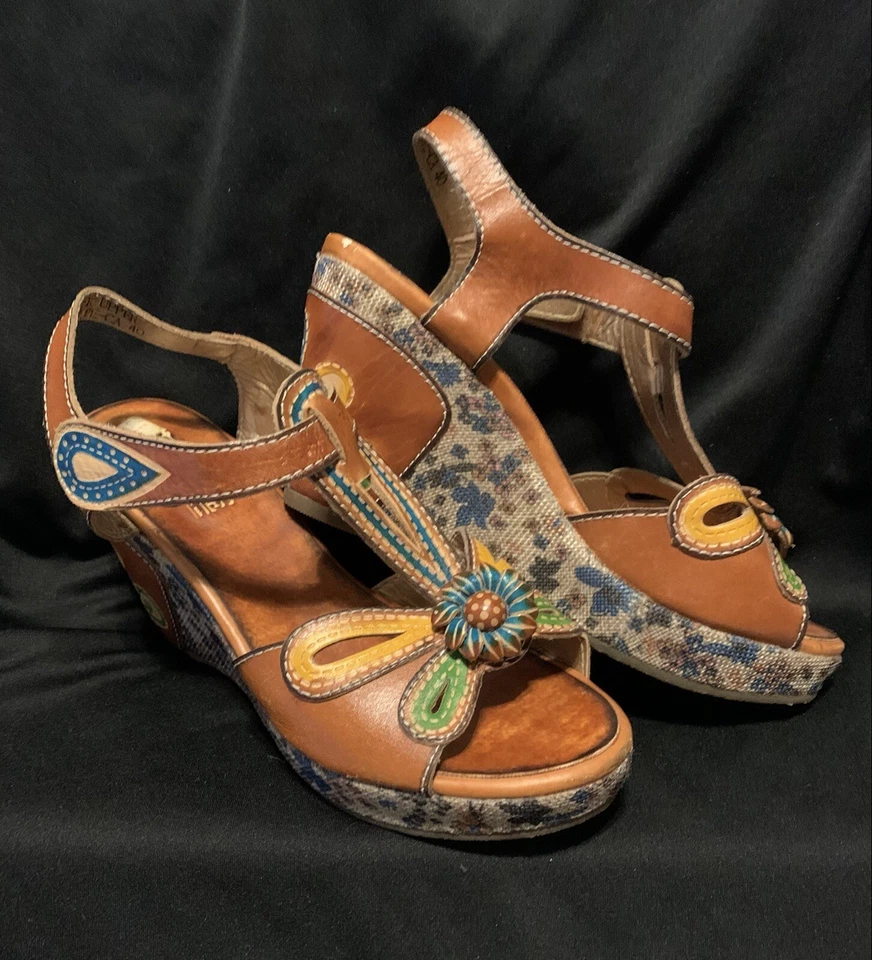 Spring Step L’artiste Socialite-Ca 40 US Sz 8.5 Womens Wedge Heal Look At Photos - Image 2 of 4