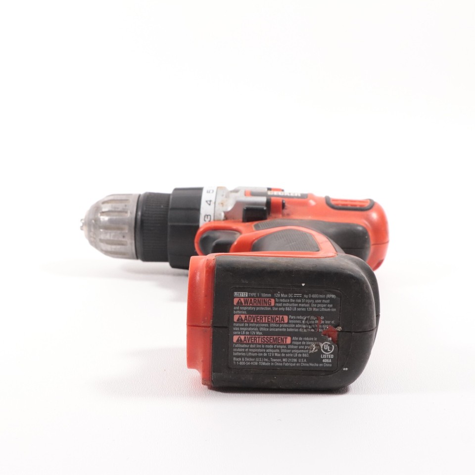 Black & Decker 12 Volt Cordless Drill LDX112 and Lithium Battery LB12 No Charger eBay