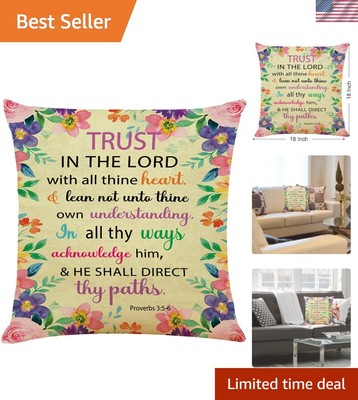 Shrink Resistant Cotton Velvet Pillow Covers - Stylish Christian Gifts 18'' x 18''