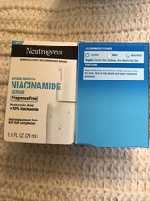 2x Neutrogena Hydro Boost Niacinamide Hyaluronic Acid Fragrance Free Serum 1fl
