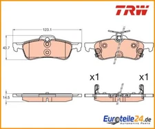 Brake Pad Set, Disc Brake TRW GDB3588 for Honda