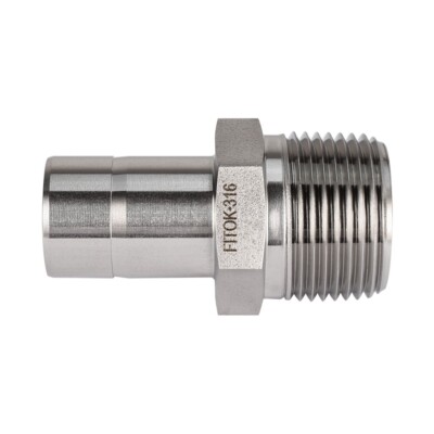 FITOK 316 SS Adapter 3/8 in Tube Stub x 3/8 Male NPT 7500 psi, SS-AM-FT6-NS6