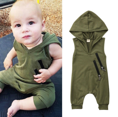 Toddler Newborn Baby Girls Boys Shark Sleeveless Hooded Romper Clothes Outfits