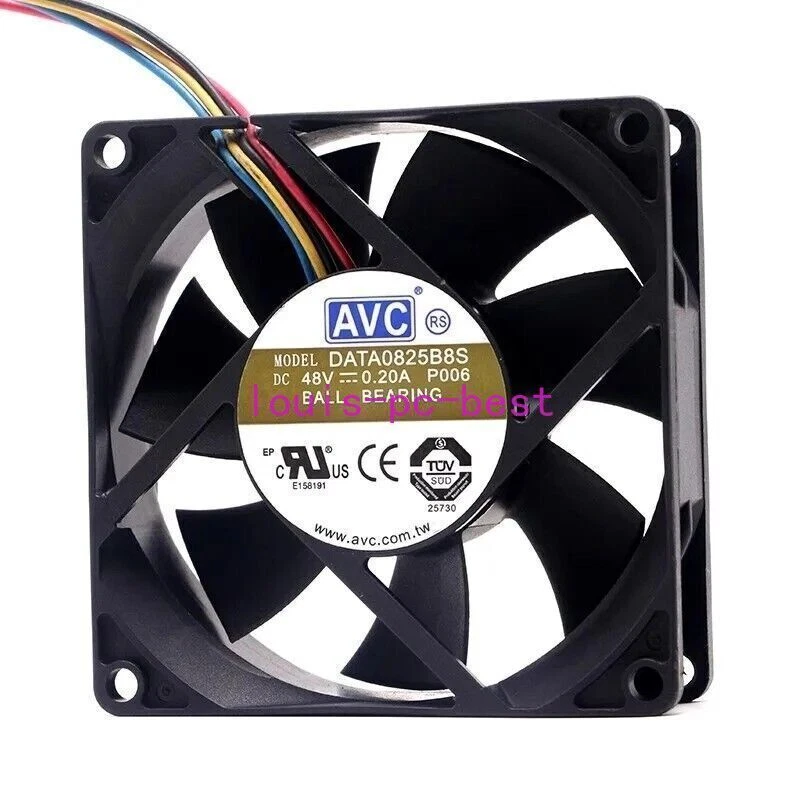 AVC DATA0825B8S 8025 48V 0.2A 8CM 4-wire PWM temperature controlled fan - Image 3 of 4
