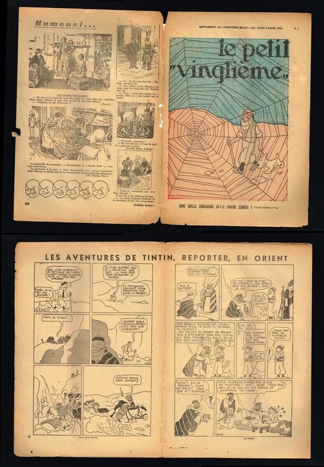 PETIT VINGTIèME/XXème  1933  n°     9  RARE N° - TINTIN  CIGARES PHARAON  ABE - Photo 1/1
