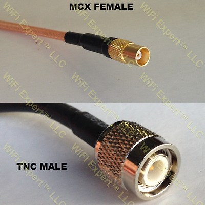 USA-CA LMR100 MCX FEMALE to TNC MALE Coaxial RF Pigtail Cable