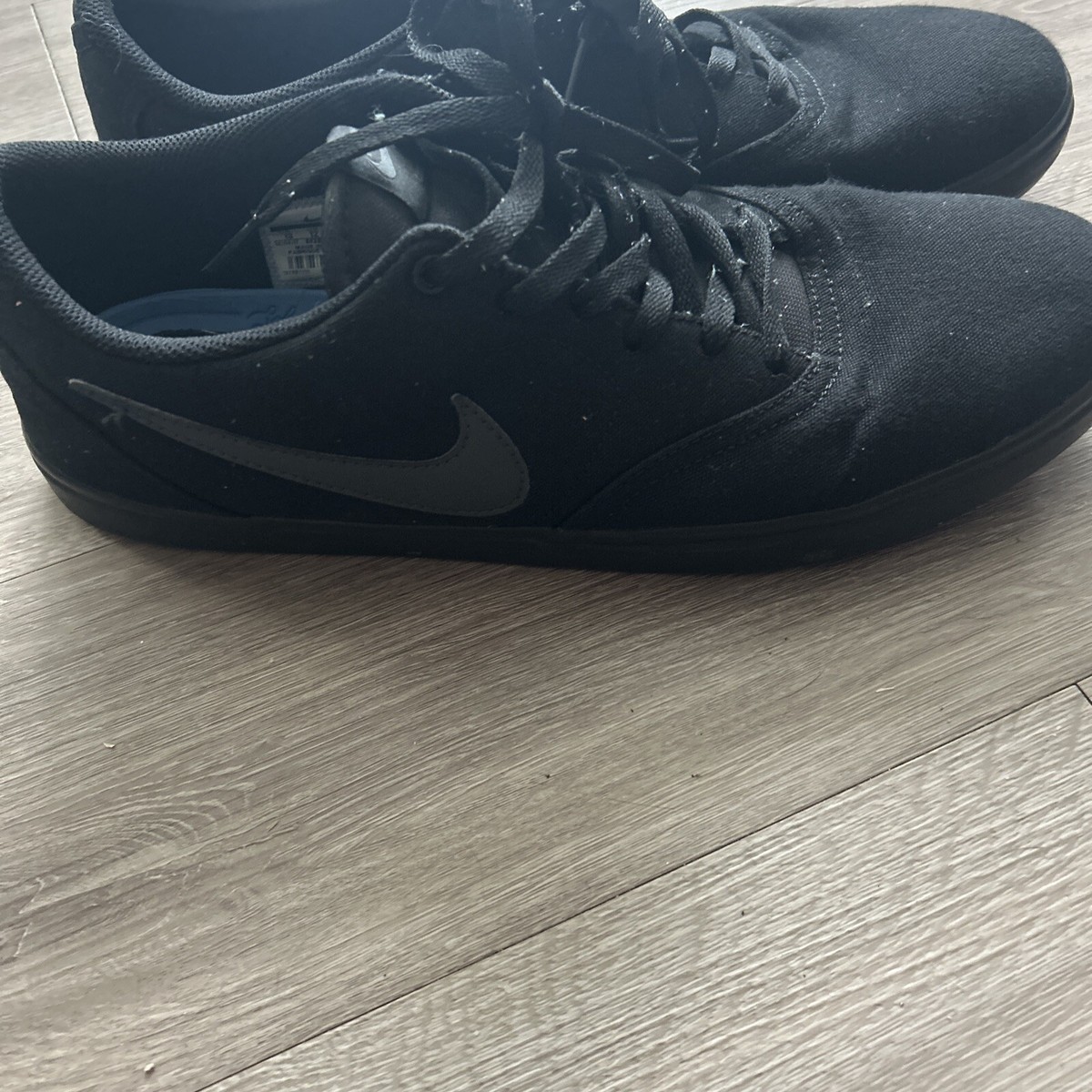 Size 12 Nike Check Solarsoft Canvas SB Triple Black for sale
