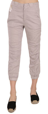 DONDUP Pants Gray Mid Waist Cotton Skinny Cropped Jogger IT38/US4/XS RRP $350