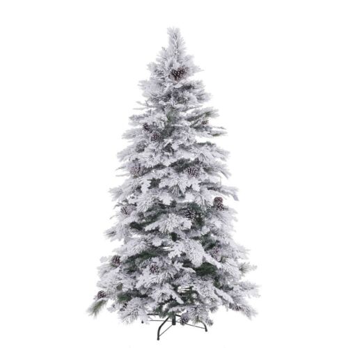 Albero di Natale Bianco Verde PVC Metallo Polietilene 180 cm - Foto 1 di 4