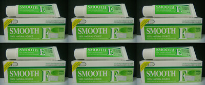 6 x Smooth E Cream Vitamin E Plus Aloe Vera black spots Reduces scars 7 g.